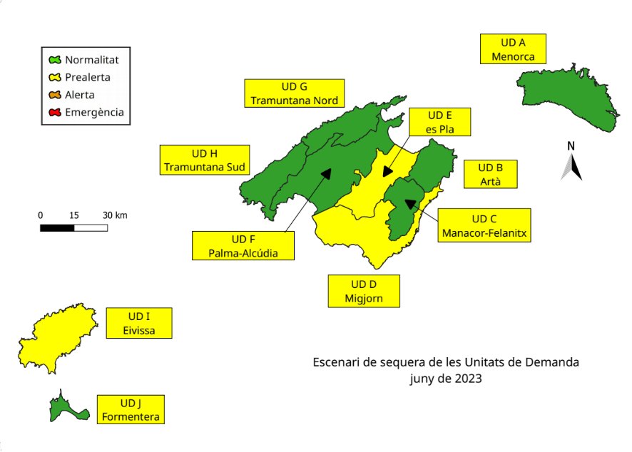 Eivissa i el Migjorn i el Pla de Mallorca, en escenari de prealerta hídrica a l'inici de l'estiu