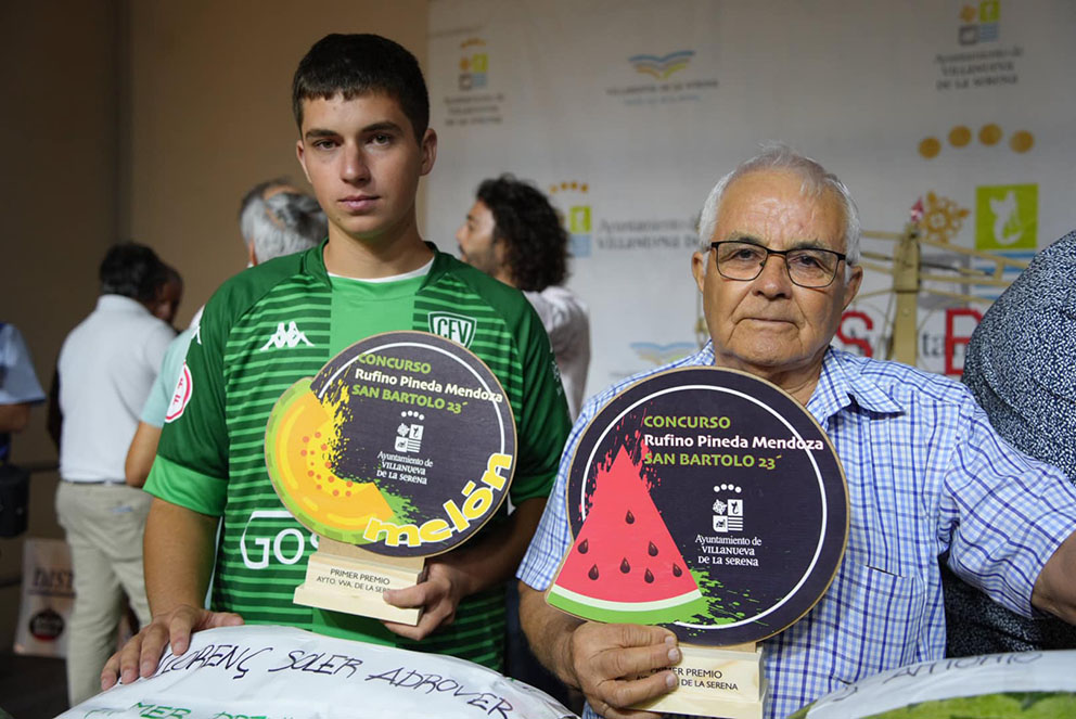 Llorenç Soler guanya a Badajoz un premi pel meló de més pes: 31'6 quilograms