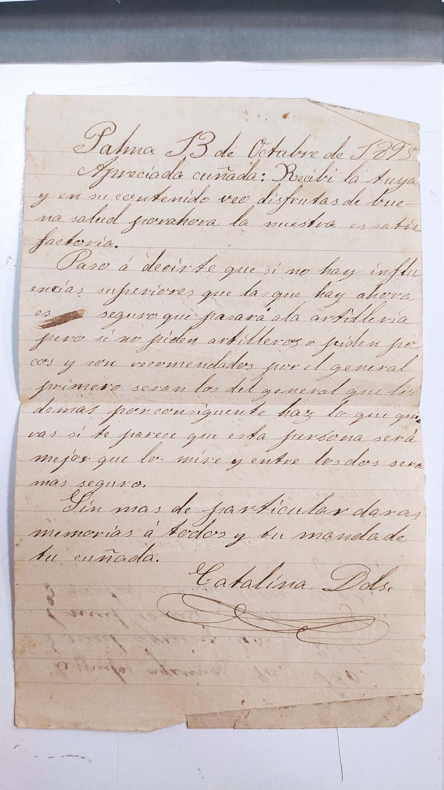 Carta Catalina Dols
