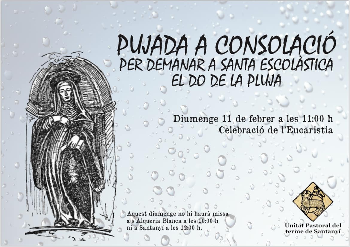 Santanyí invoca aquest diumenge Santa Escolàstica per demanar que la pluja regui els seus camps
