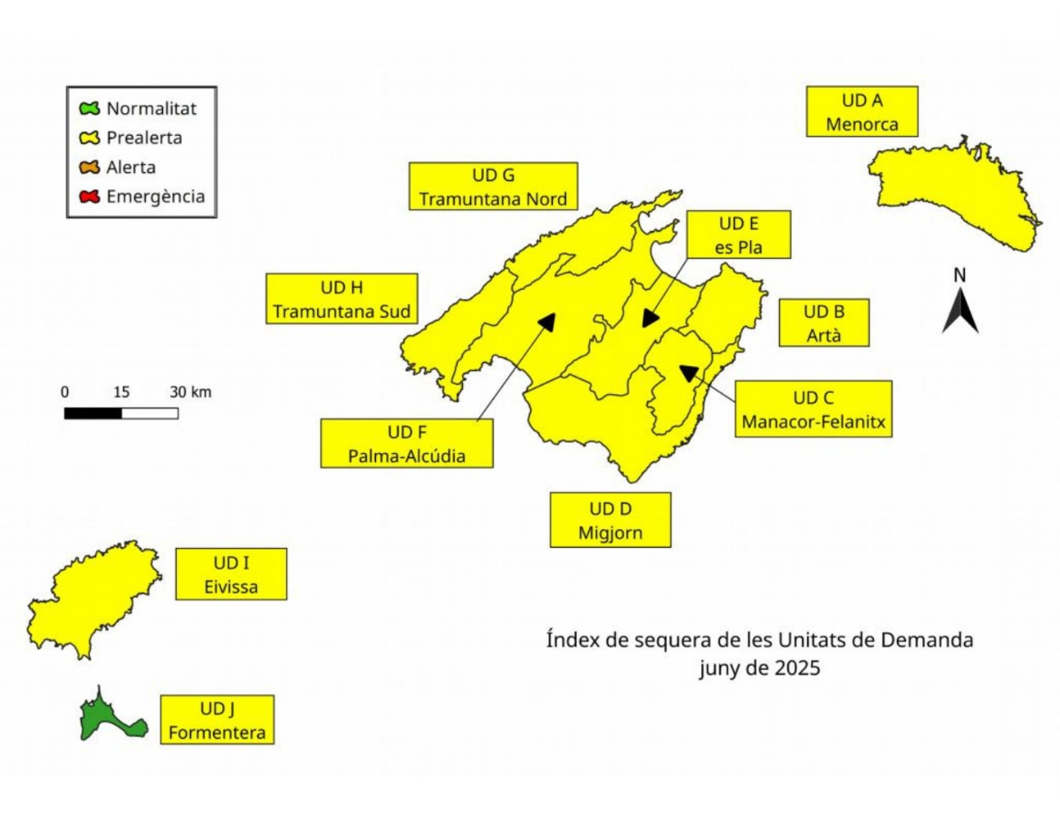 Les reserves d’aigua continuen a la baixa i només Formentera manté la normalitat