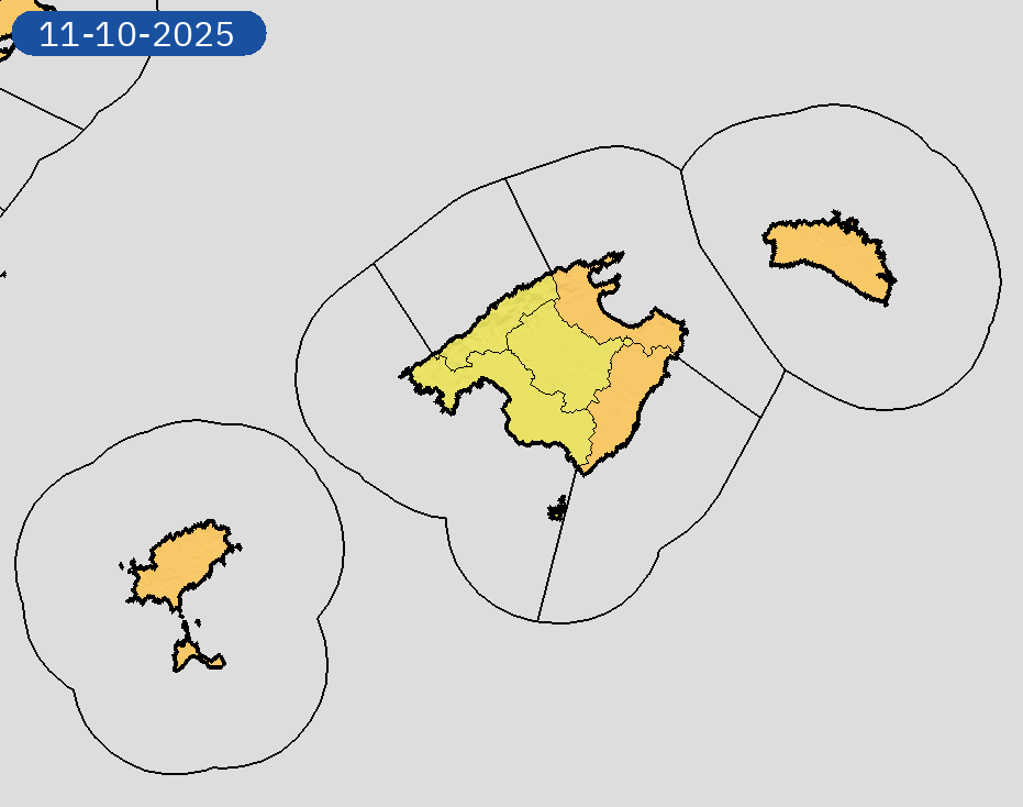 Ampliada l’alerta taronja a totes les Illes Balears davant la persistència del temporal