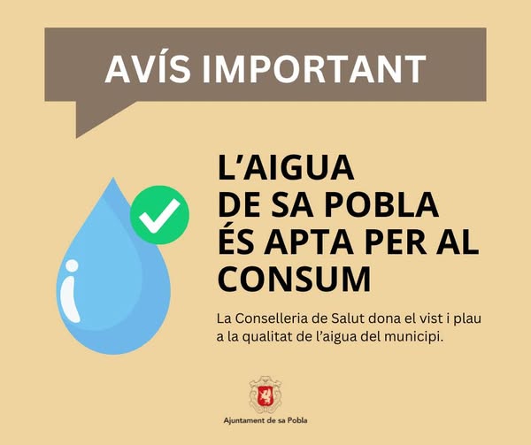 L'aigua de sa Pobla torna a ser potable