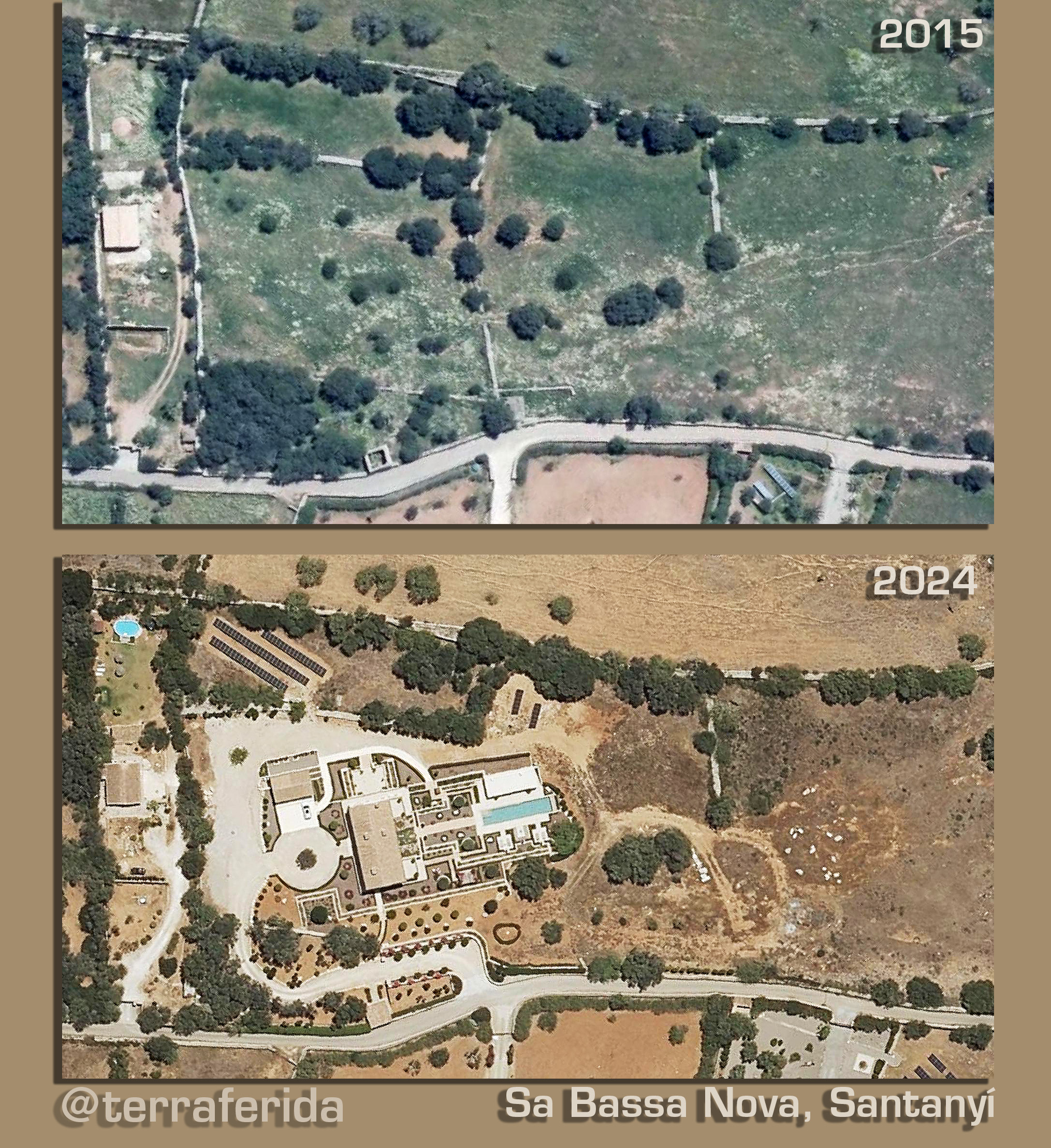 Terraferida denuncia que cada setmana es construeixen cinc grans xalets nous a Mallorca