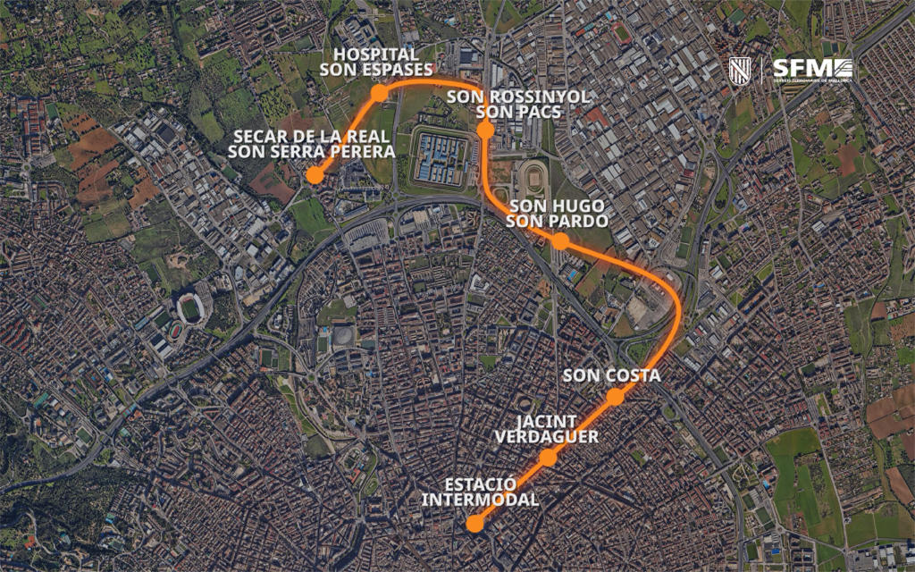 El Govern projecta una nova línia de metro fins a Son Espases amb una inversió de 230 milions