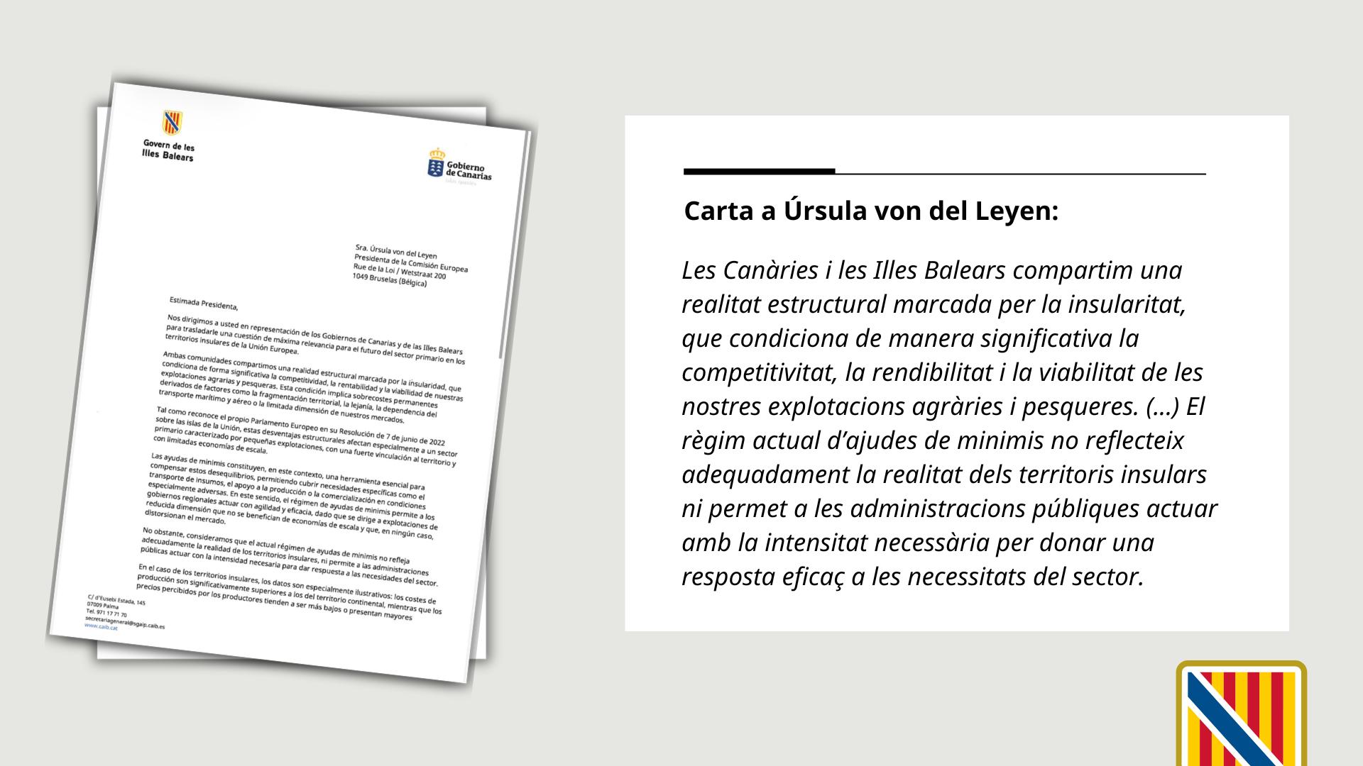Balears i Canàries demanen un reconeixement especial a Brussel·les en matèria agrària i pesquera