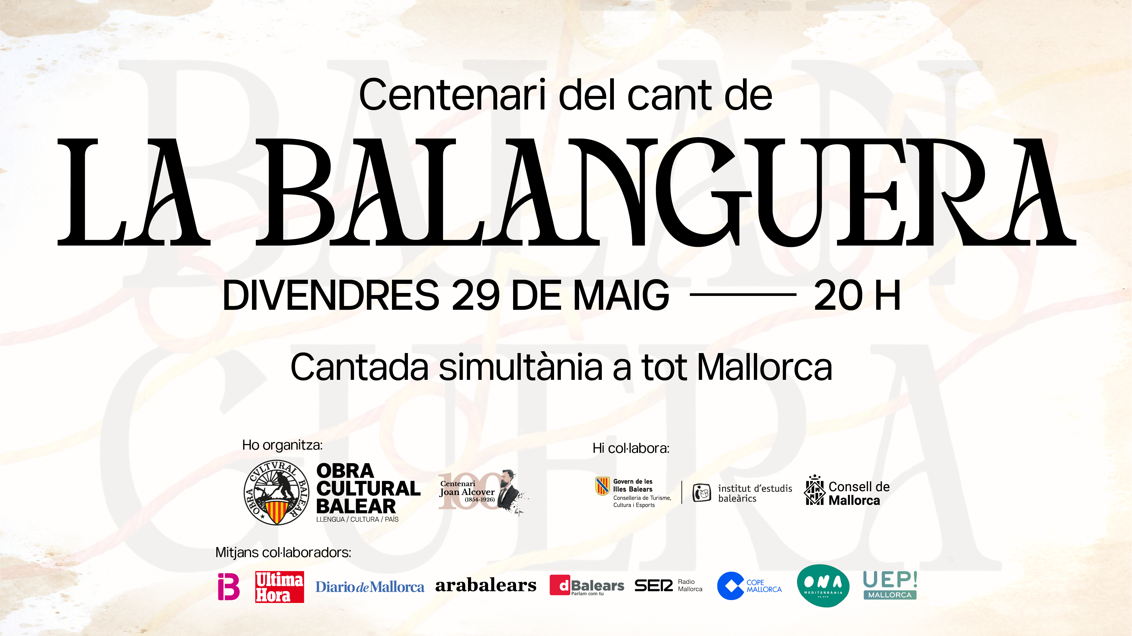 L’OCB convoca una gran cantada simultània de La Balanguera a tots els municipis de Mallorca
