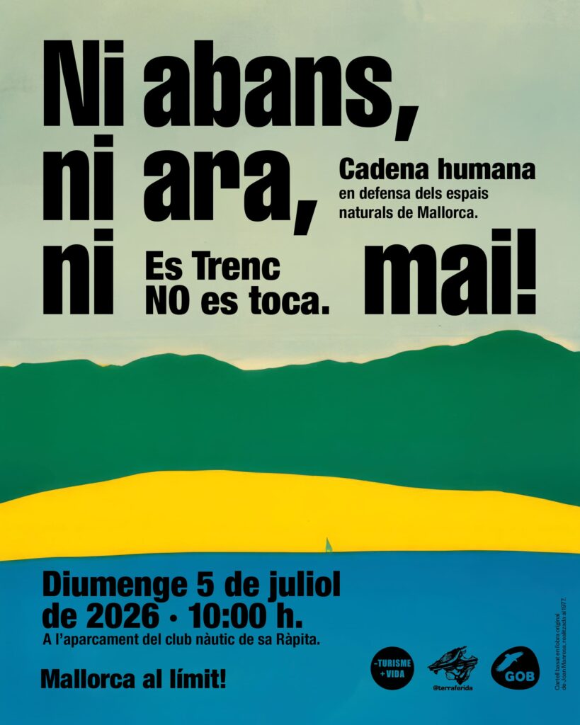 Una cadena humana a Es Trenc reclamarà la defensa dels espais naturals protegits de Mallorca