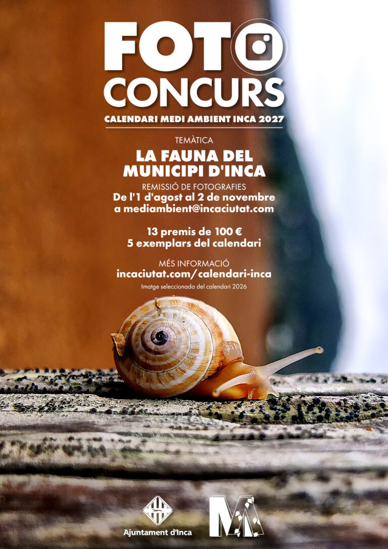 Fauna del municipi d’Inca, la temàtica del concurs fotogràfic per al calendari Medi Ambient 2027