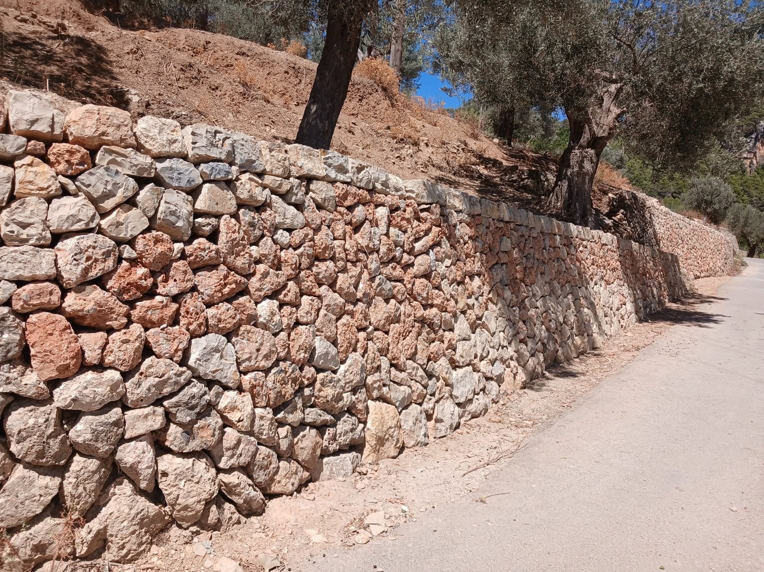Alaró continua la recuperació del camí del Castell amb la reconstrucció de marges de pedra en sec