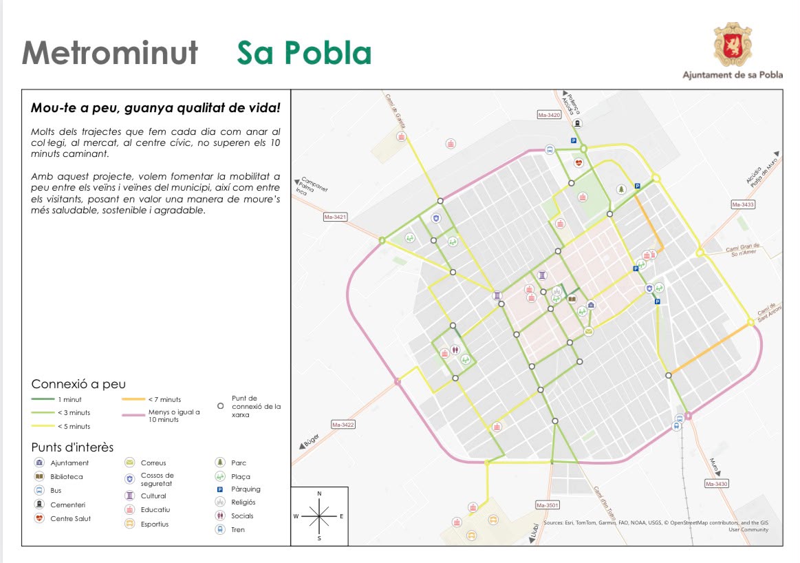 Sa Pobla reivindica que el poble es pot recórrer a peu amb el nou Metrominut